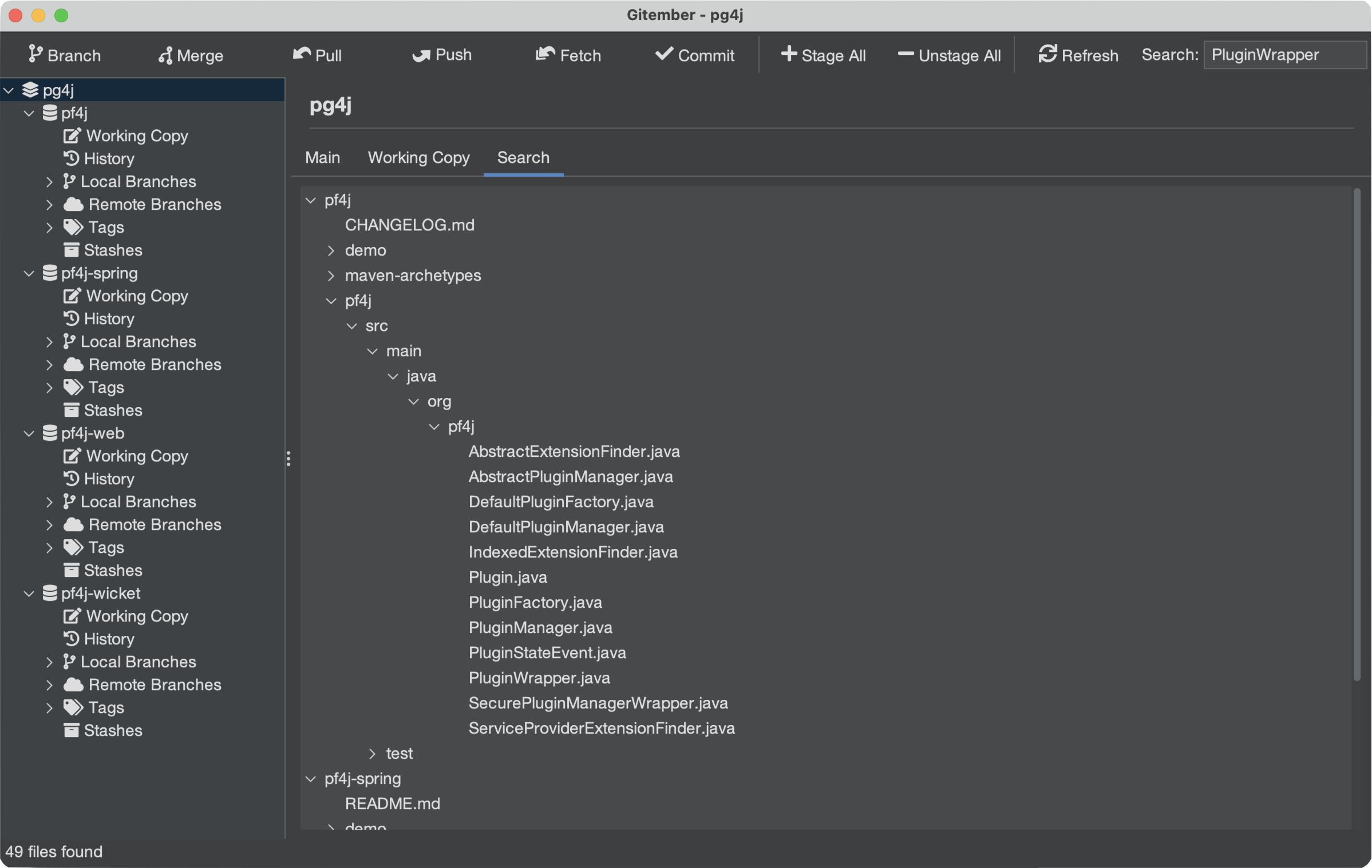 Cross-repository search results grouped by repository